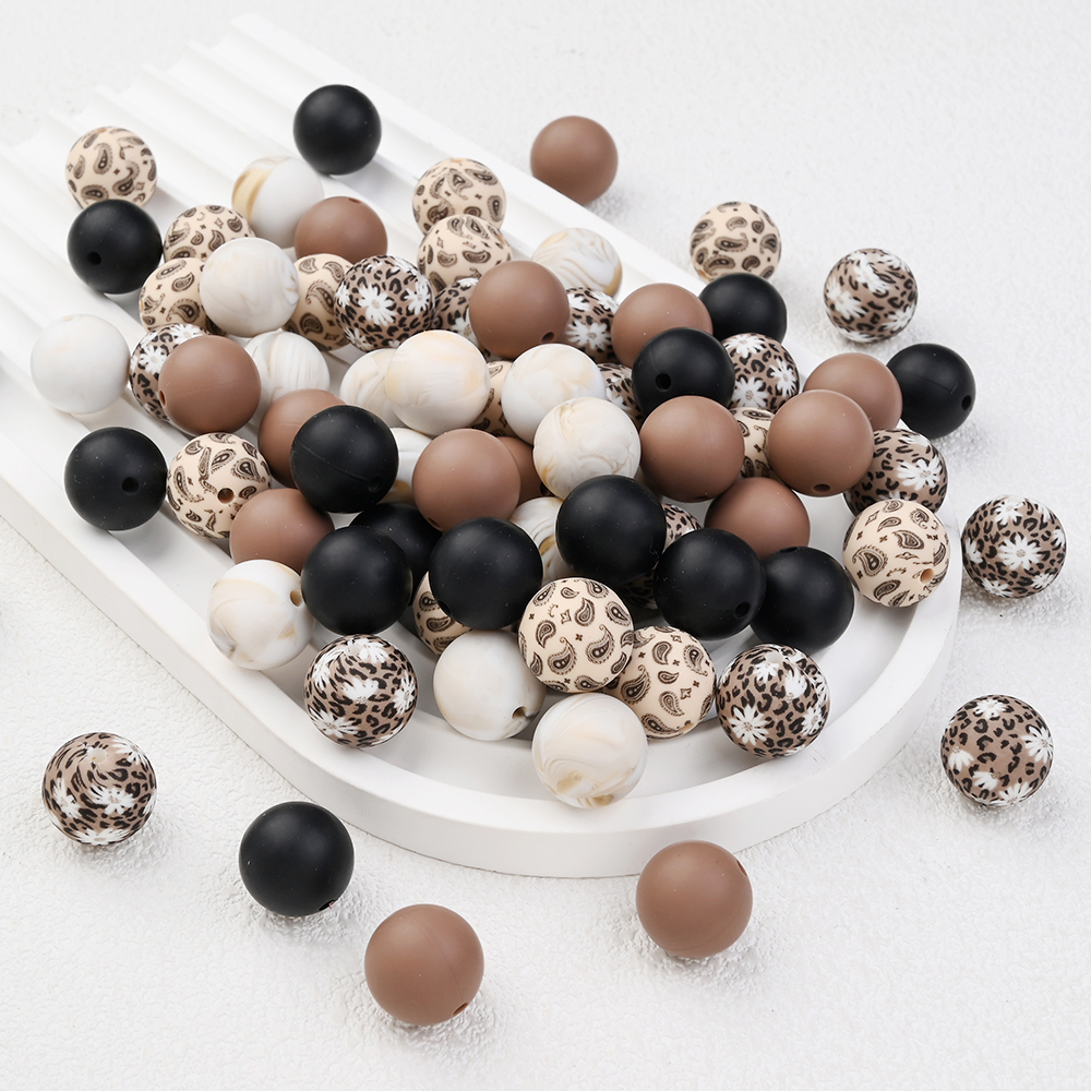 Baby Food Toy - 29Pcs Leopard Print Silicone Beads Food