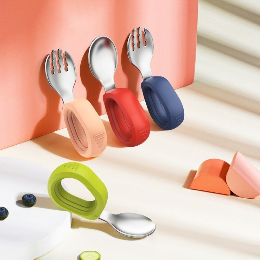 Self Feed Spoon - Silicone Handle Baby Silicone Spoon Set
