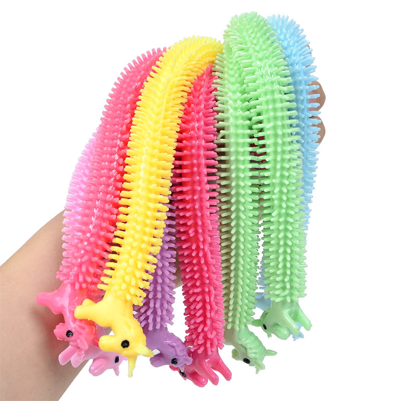 Baby Food Eat - 3/6pcs Worm Noodle Stretch String TPR