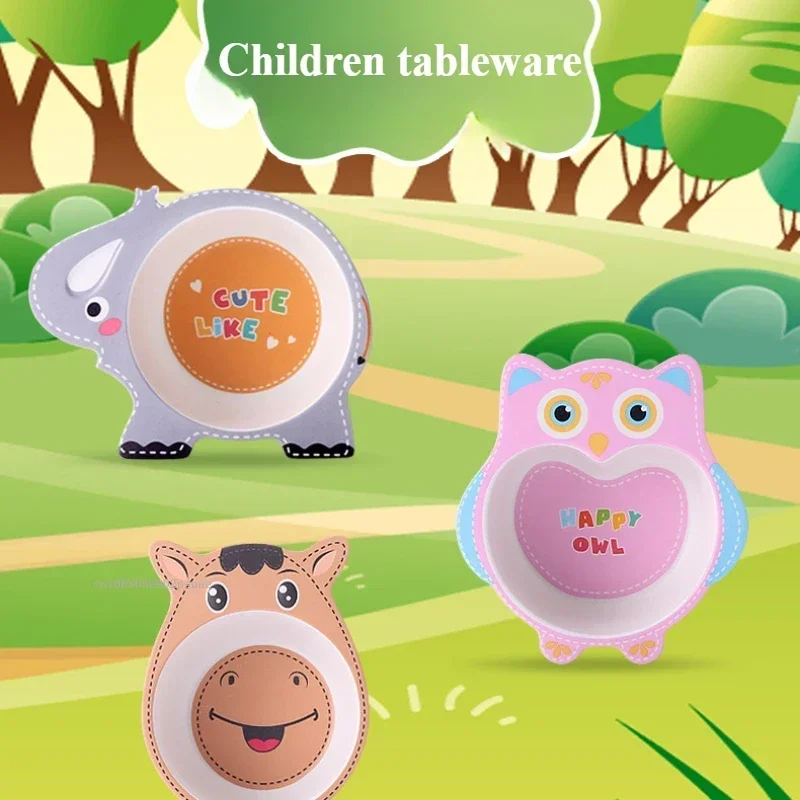 Baby Rice Food - Cartoon Bamboo Fiber Children's Tableware Ideal