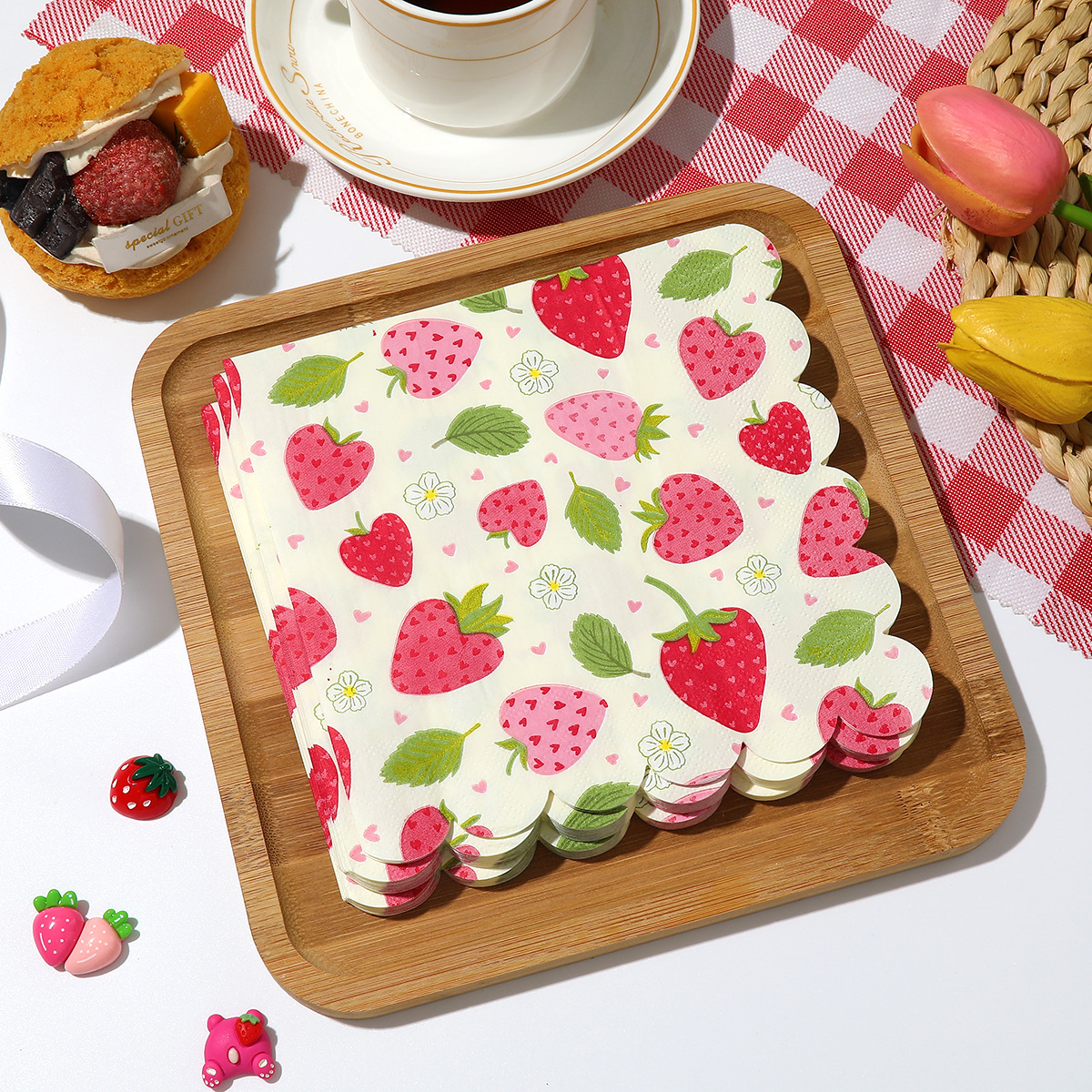 Baby Food Bag - 20Pcs/bag Sweet Strawberry Theme Disposable Paper