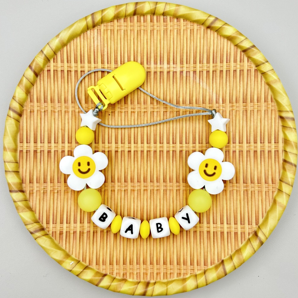 Baby Food Teether - Customized Letters Name Baby Flower Silicone