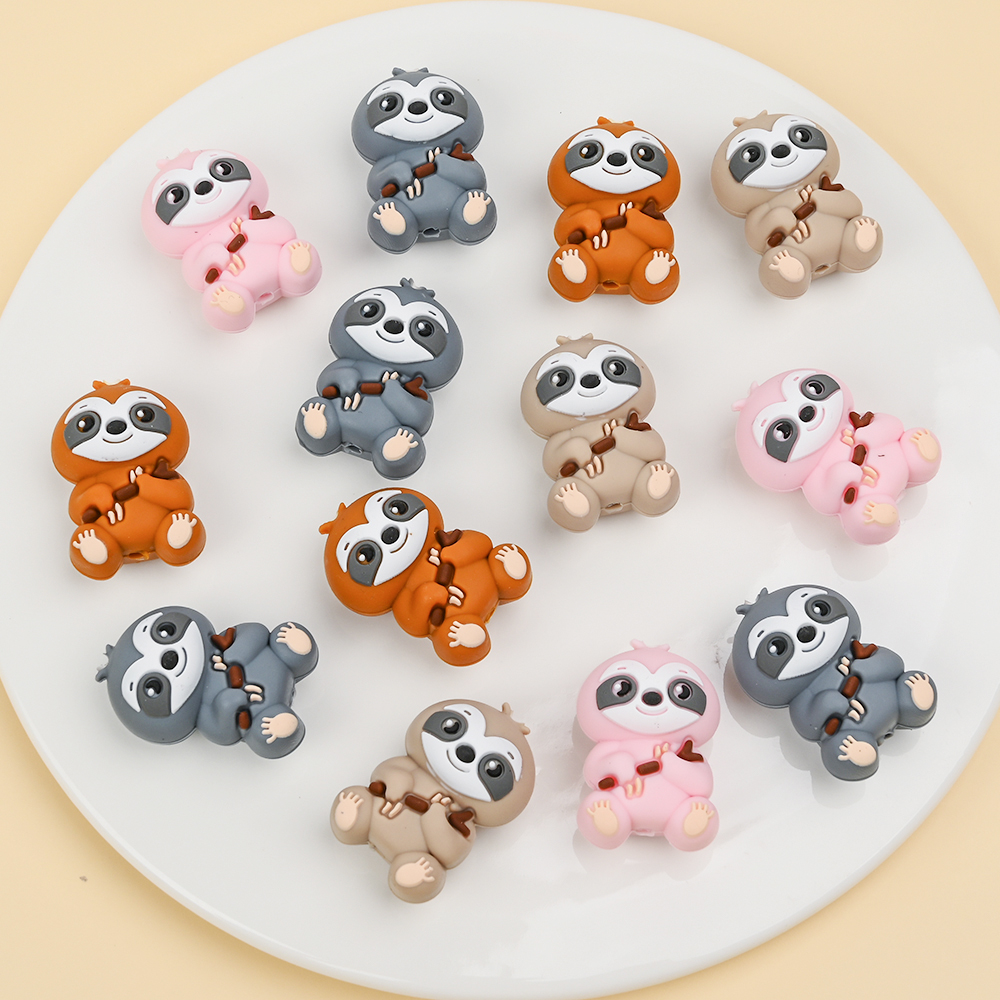 Baby Food Game - 4Pcs Food Grade Animal Silicone BeadsFor