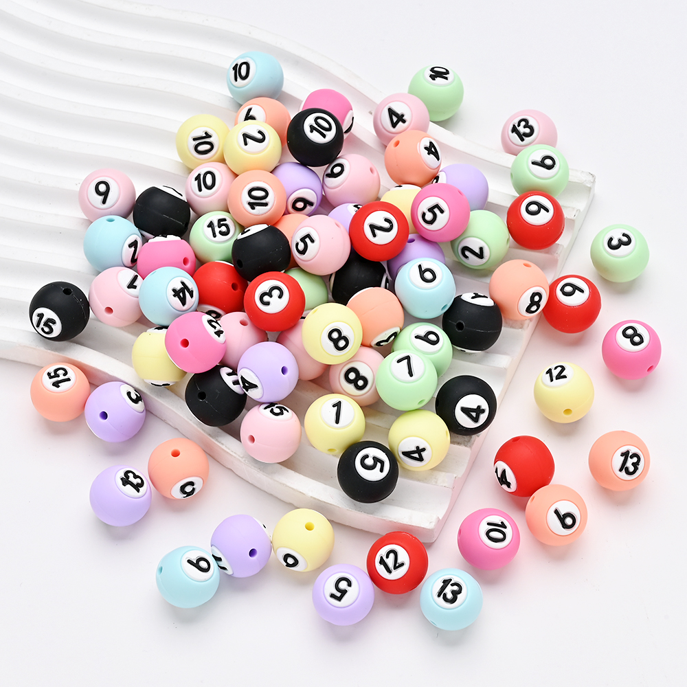 Baby Food Pacifier - 15Pcs 15mm Silicone Round Beads Color