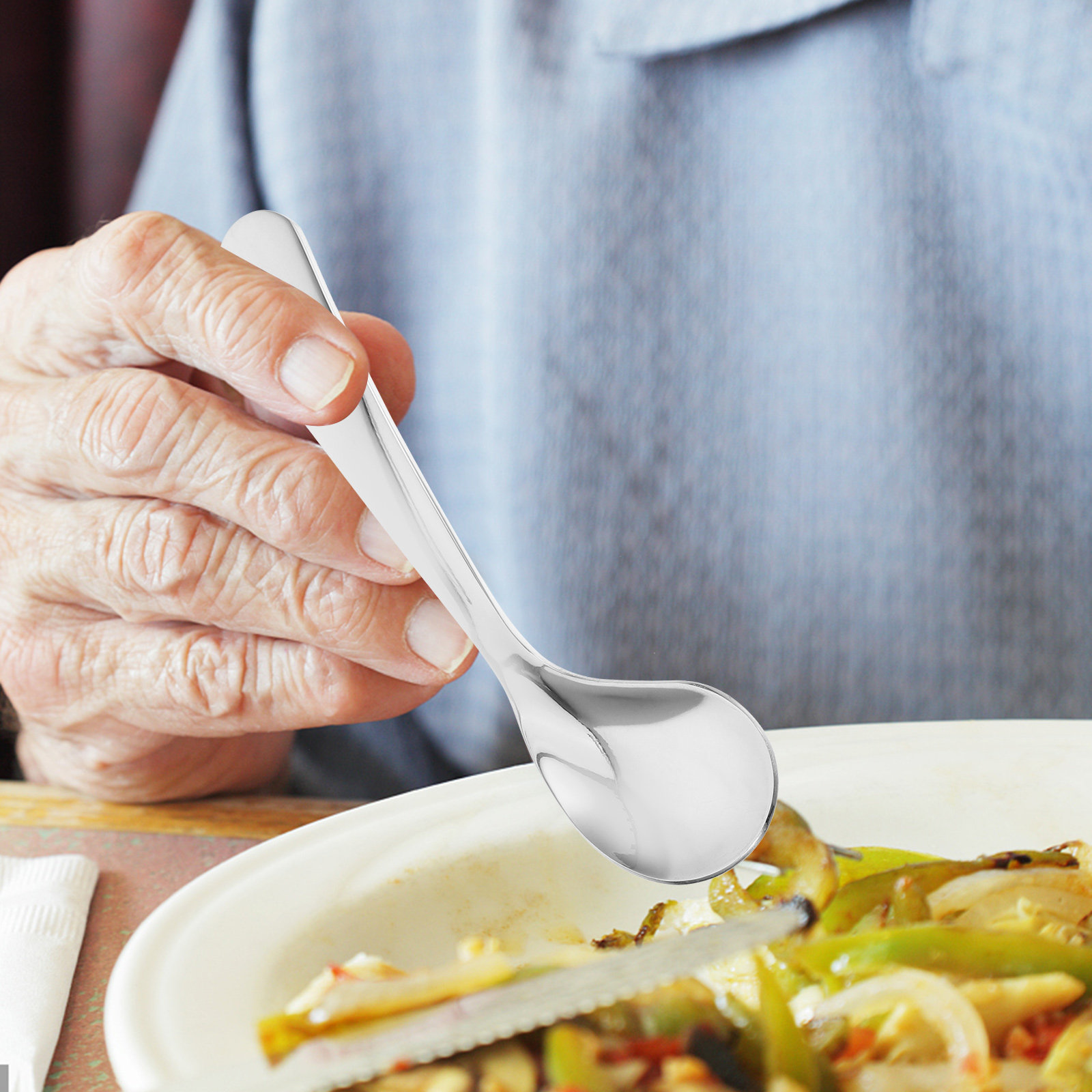 Self Feed Spoon - 1Set Adaptive Angled Stainless Steel Spoon