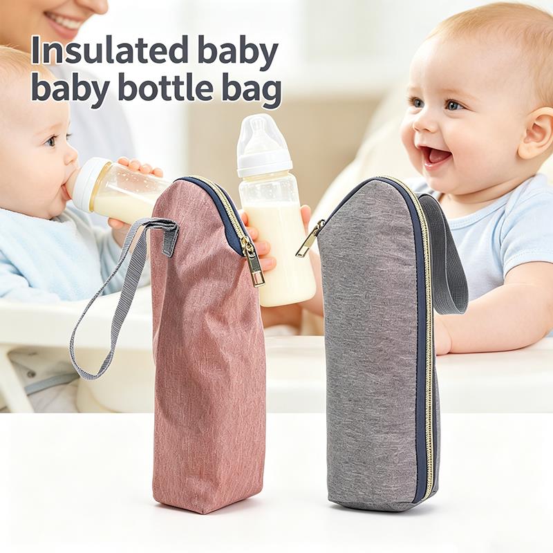 Baby Food Equipment - Portable Baby Bottle Insulated Bag, Zippered