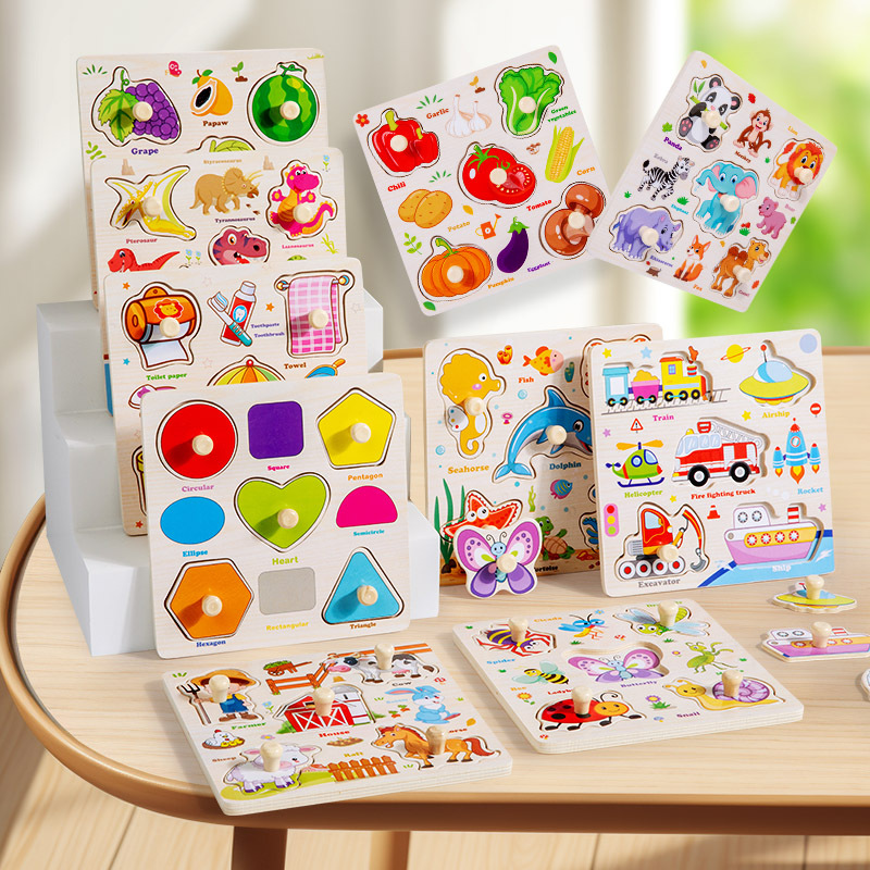 Montessori Wooden Puzzles Toys - Baby Food Eat avaliação e preço