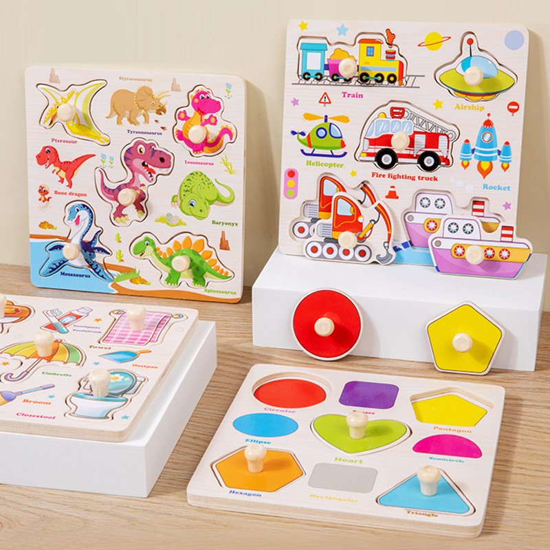Montessori Wooden Puzzles Toys - Baby Food Eat avaliação e preço