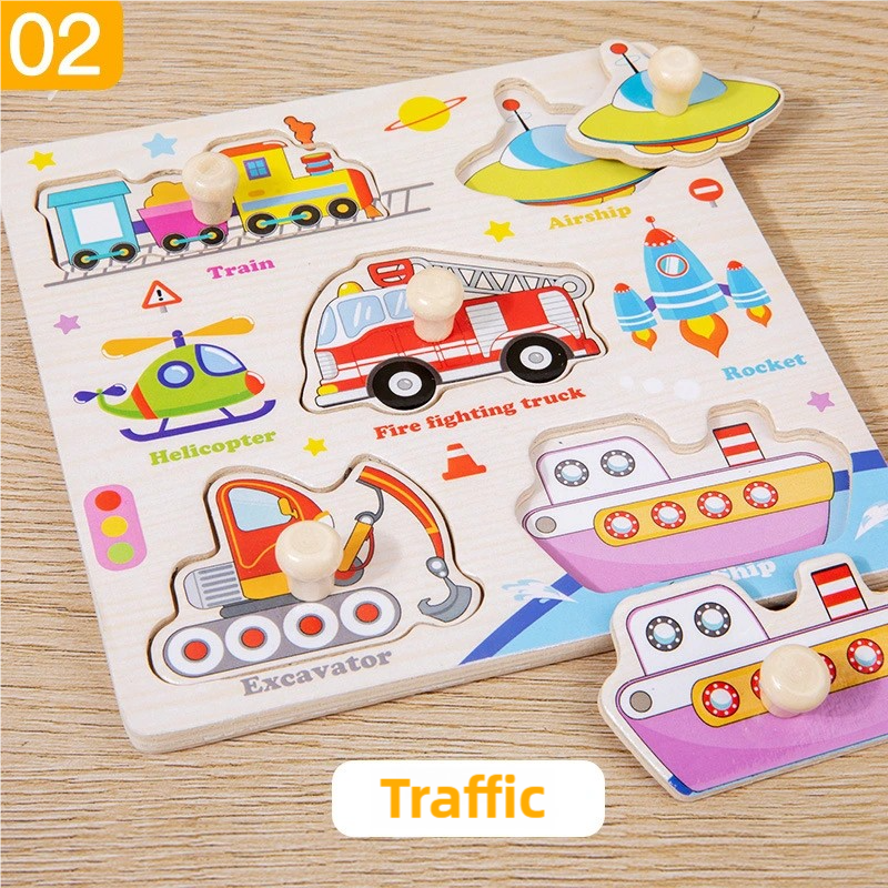 Montessori Wooden Puzzles Toys - Baby Food Eat avaliação e preço
