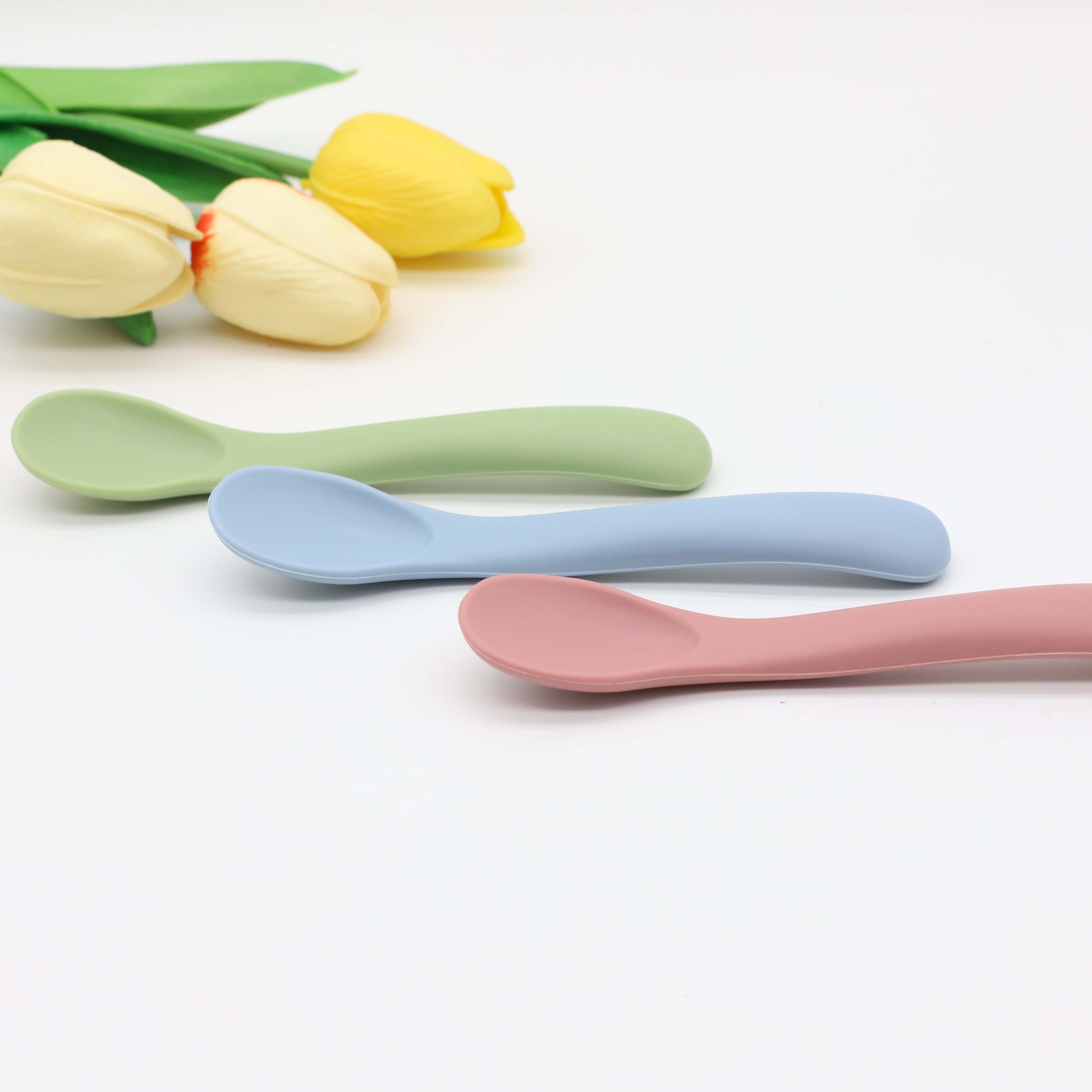 Soft Tip Silicone Baby Feeding - Self Feed Spoon avaliação e preço