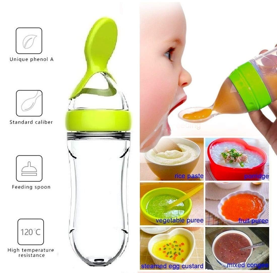 Squeezing Feeding Bottle Cup S - Self Feed Spoon avaliação e preço