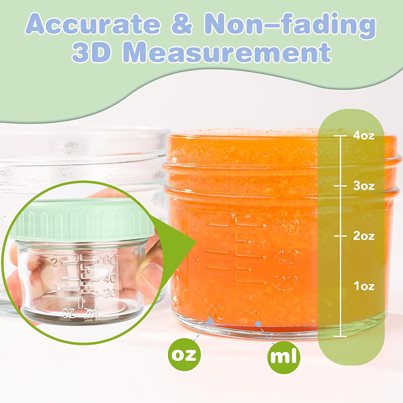 120ml 6Pcs Food Grade Glass Ba - Baby Food Oats avaliação e preço