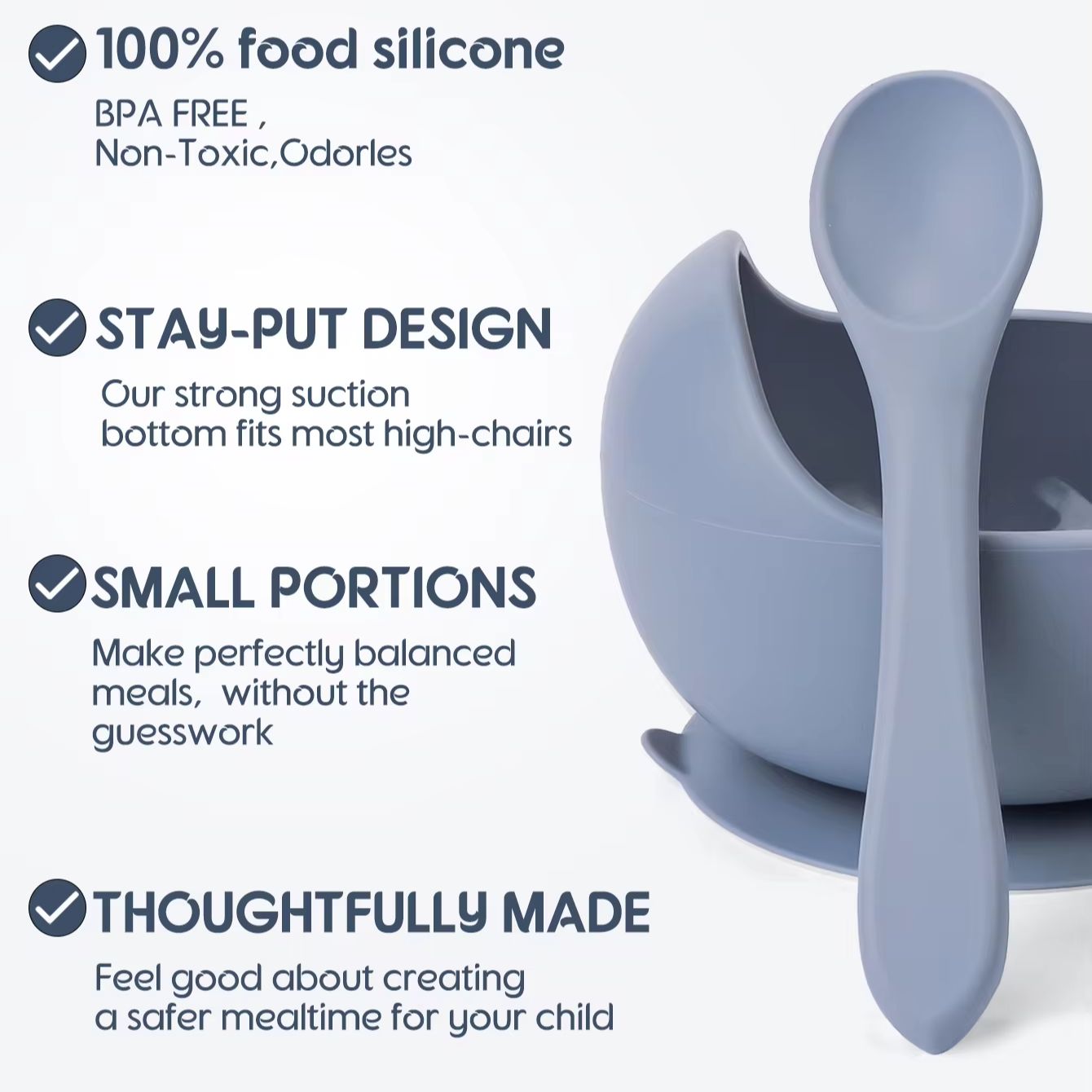 2PC Silicone Sucker Bowl Feedi - Baby Food Equipment avaliação e preço