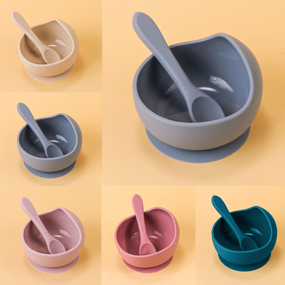2PC Silicone Sucker Bowl Feedi - Baby Food Equipment avaliação e preço