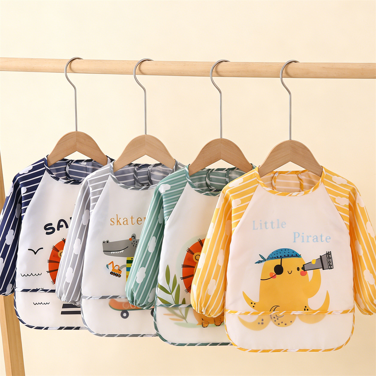 2pcs Waterproof Full Sleeve Ba - Baby Food Eat avaliação e preço
