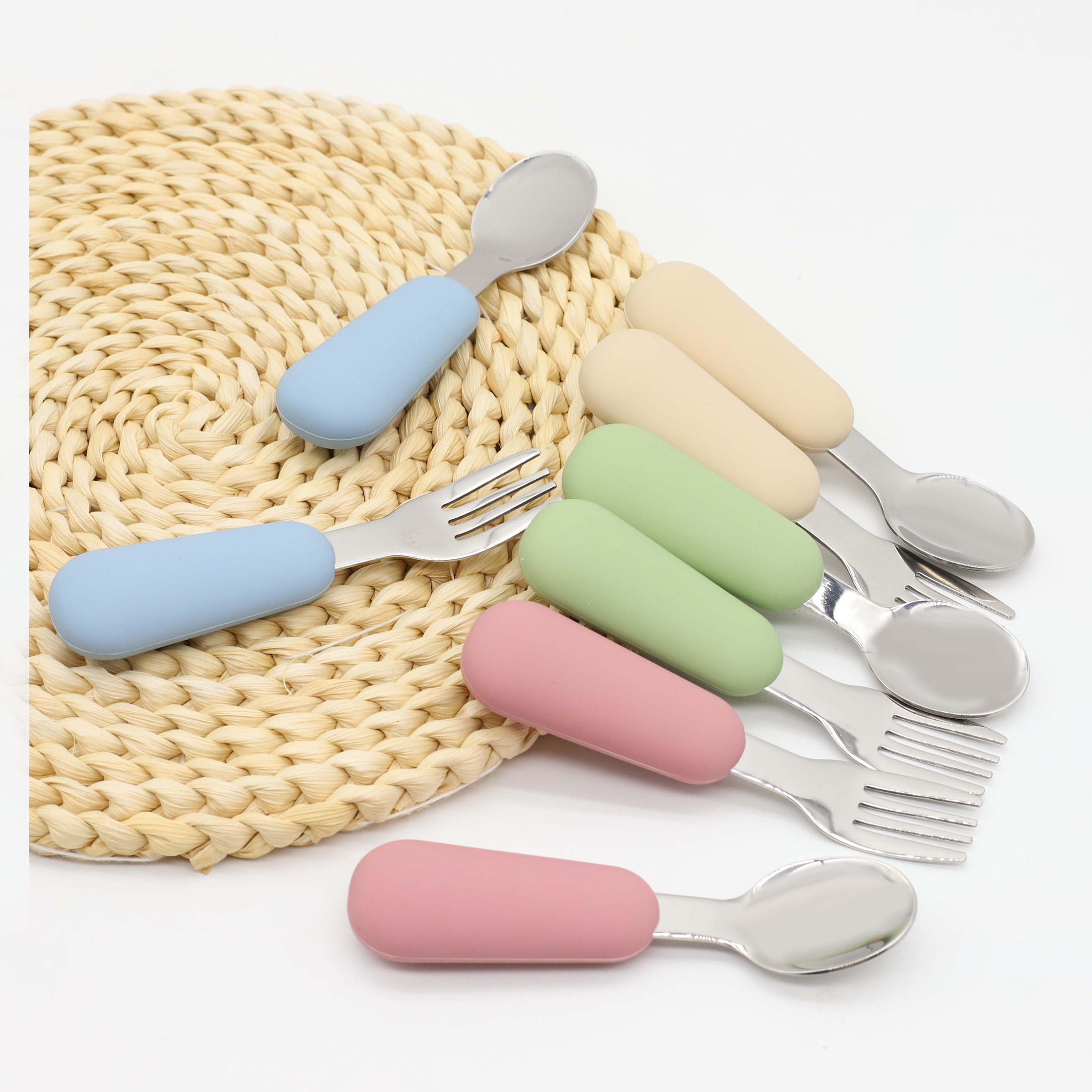 Silicone stainless steel spoon - Baby Food Nutrition avaliação e preço