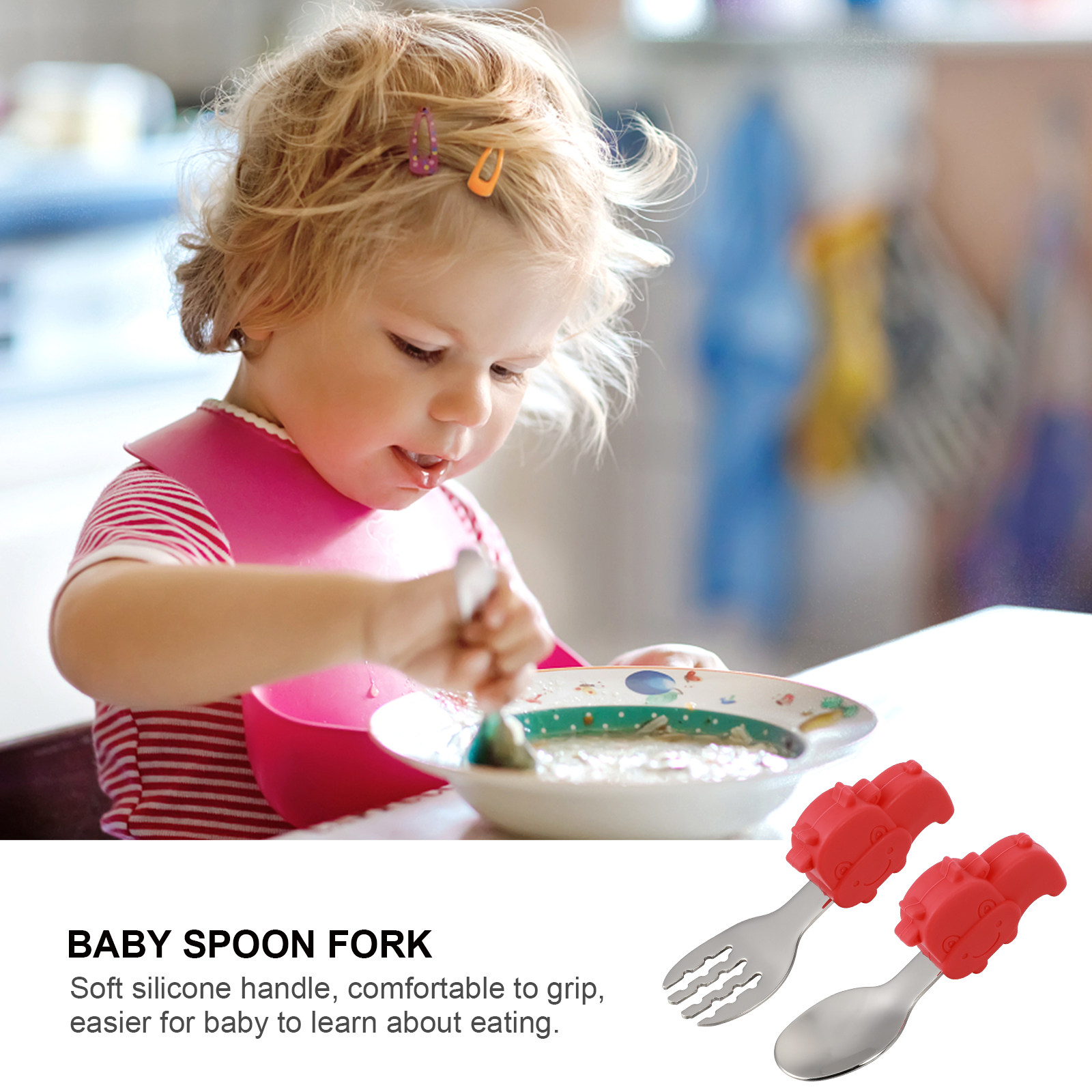 Stainless Steel Baby Spoon For - Self Feed Spoon avaliação e preço