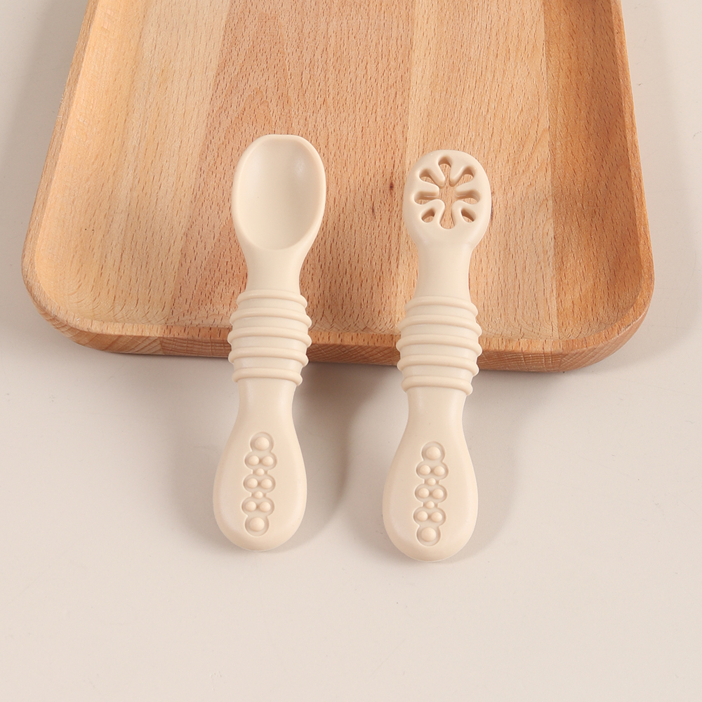 2PCS Silicone Baby Feeding Spo - Self Feed Spoon avaliação e preço
