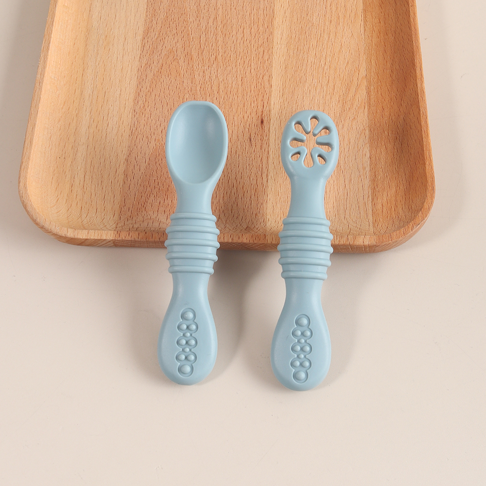 2PCS Silicone Baby Feeding Spo - Self Feed Spoon avaliação e preço