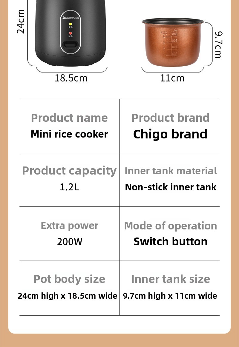 1.2L Mini Rice Cooker, Dormito - Baby Rice Food avaliação e preço