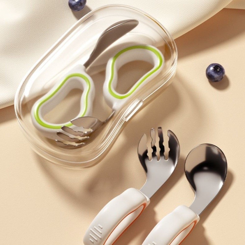 Silicone Baby Fork and Spoon S - Self Feed Spoon avaliação e preço