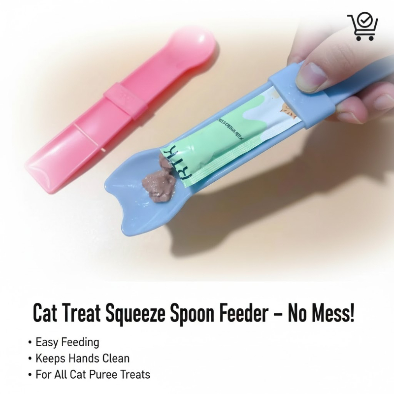 Cat Strip Squeeze Spoon for Li - Self Feed Spoon avaliação e preço