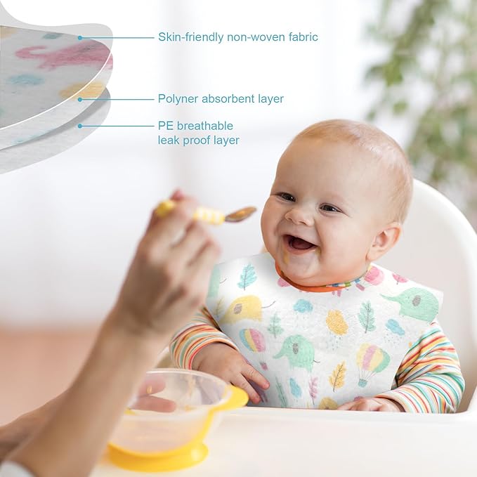 100Pcs Disposable Baby Bibs In - Baby Food For Travelling avaliação e preço