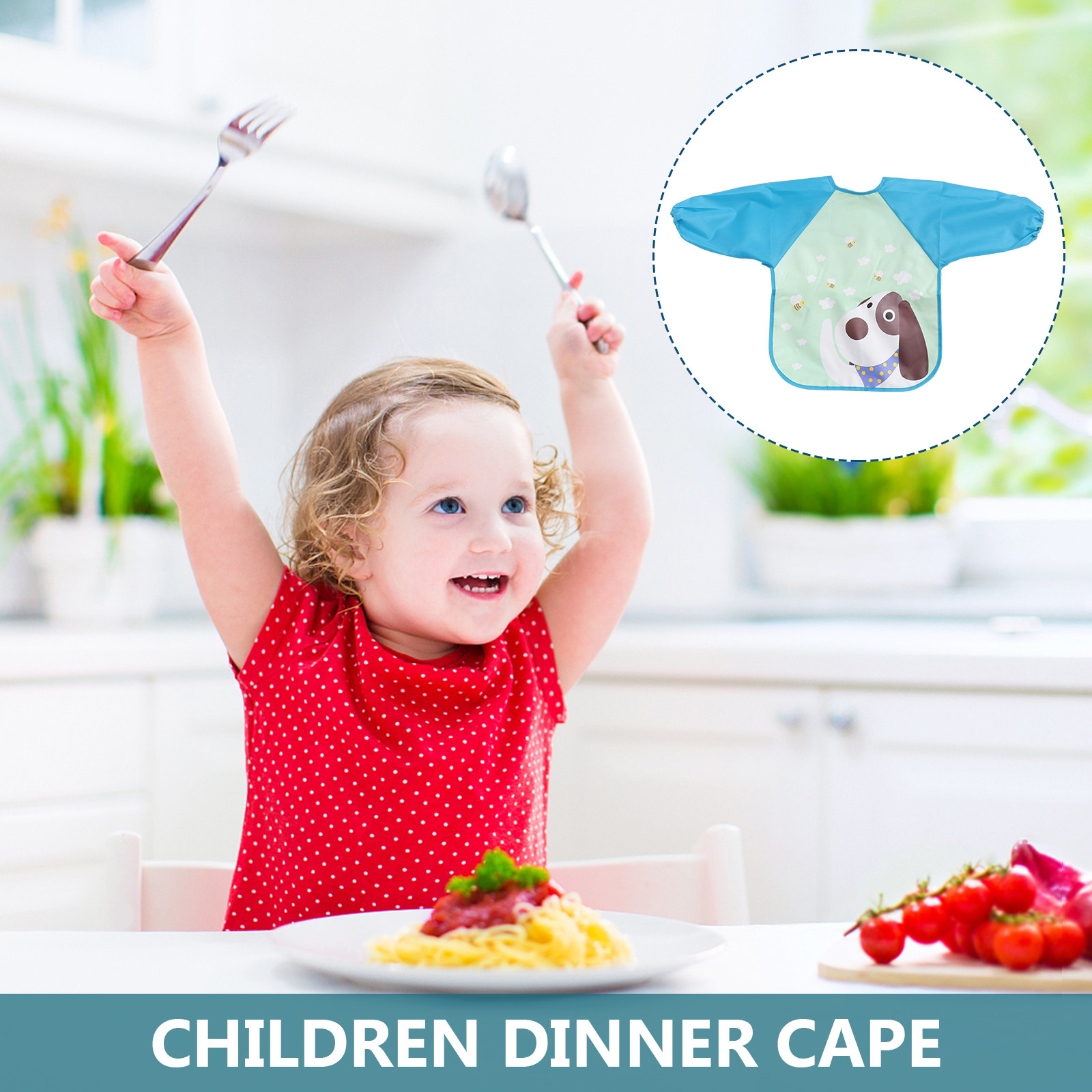 2pcs Waterproof Dining Apron F - Baby Food Dogs avaliação e preço