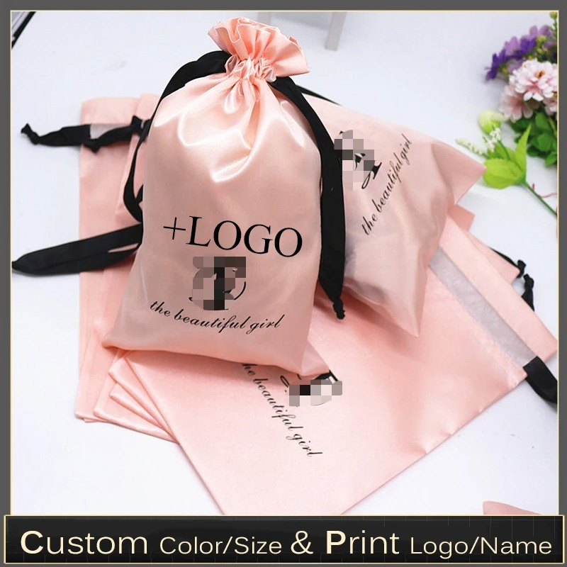 20PCS Baby Pink Silk Satin Pou - Baby Food Bag avaliação e preço