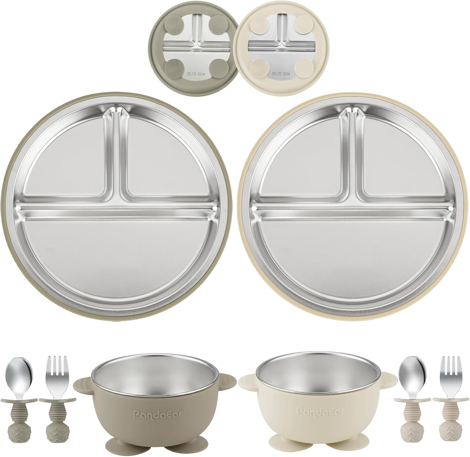 8PCS Baby Feeding Set Stainles - Self Feed Spoon avaliação e preço