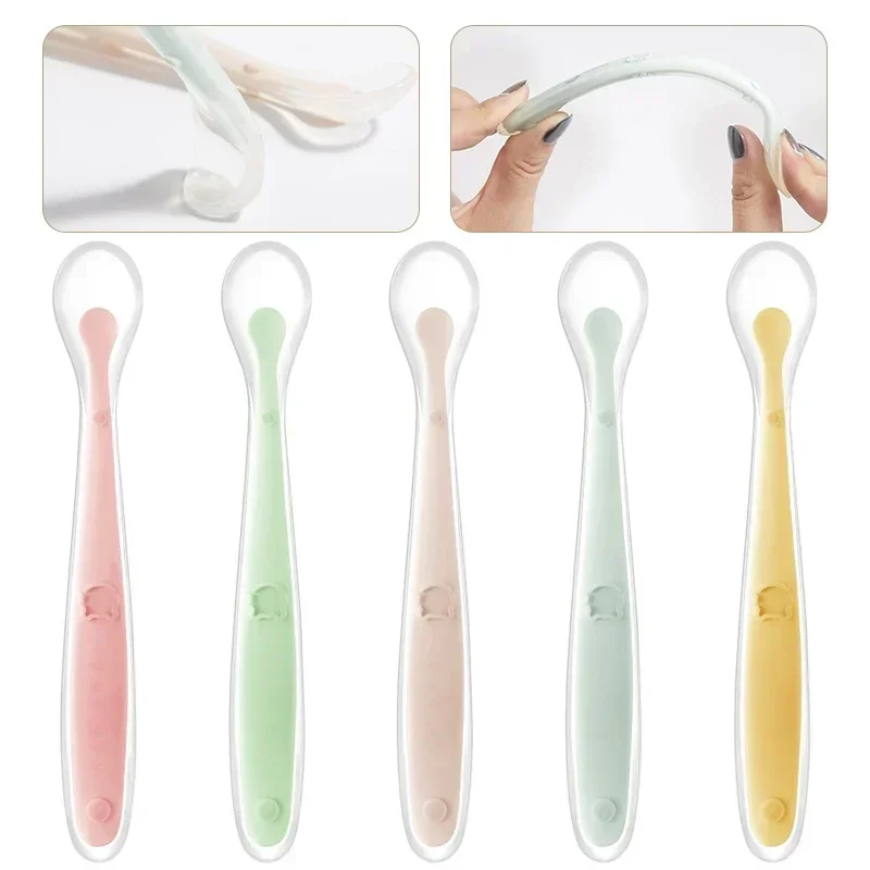 Soft Silicone Baby Spoon Toddl - Baby Food Nutrition avaliação e preço