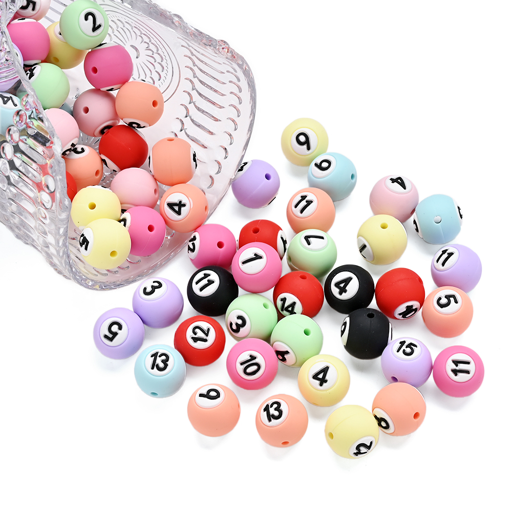 15Pcs 15mm Silicone Round Bead - Baby Food Pacifier avaliação e preço