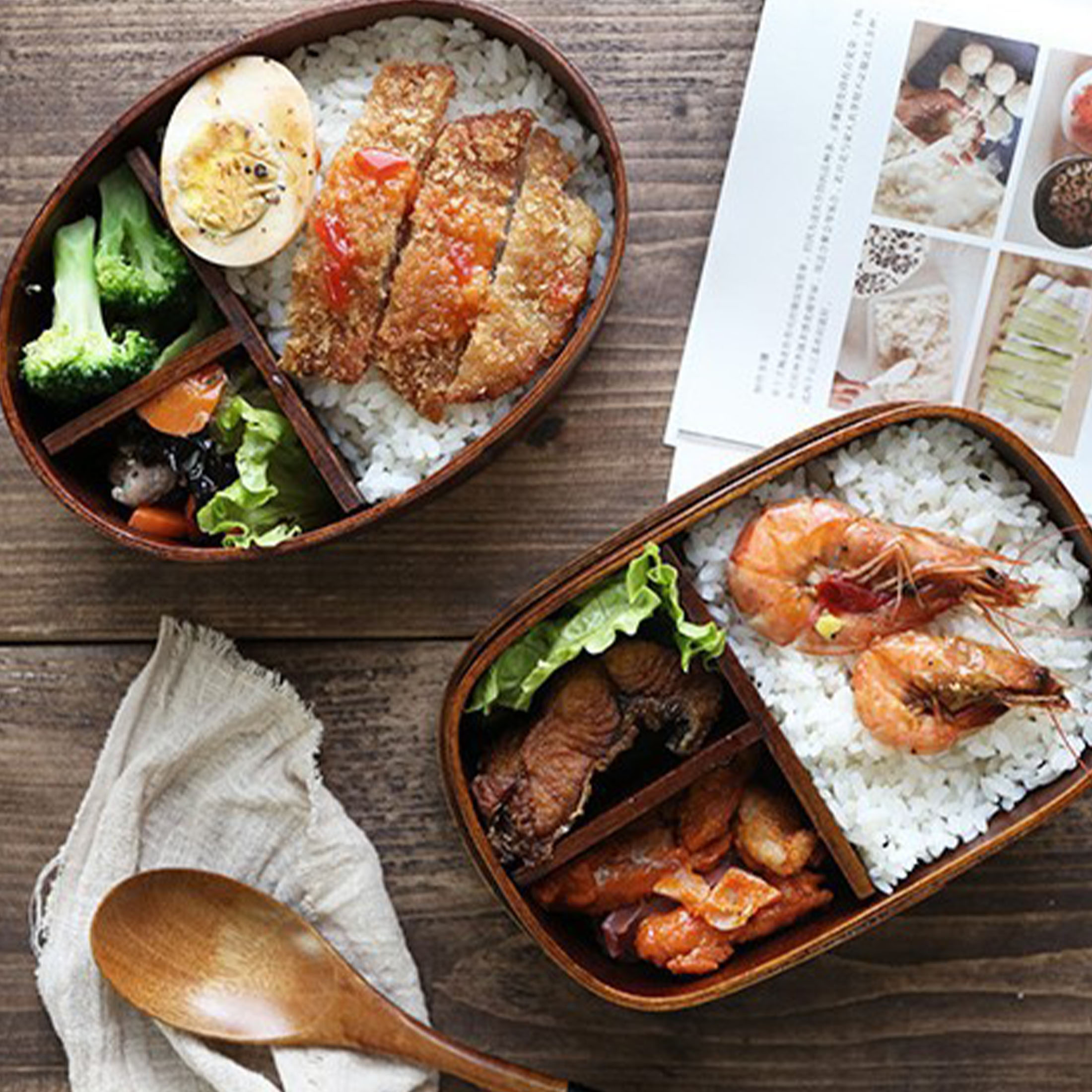 Japanese Style Wooden Lunch Bo - Baby Food Japanese avaliação e preço
