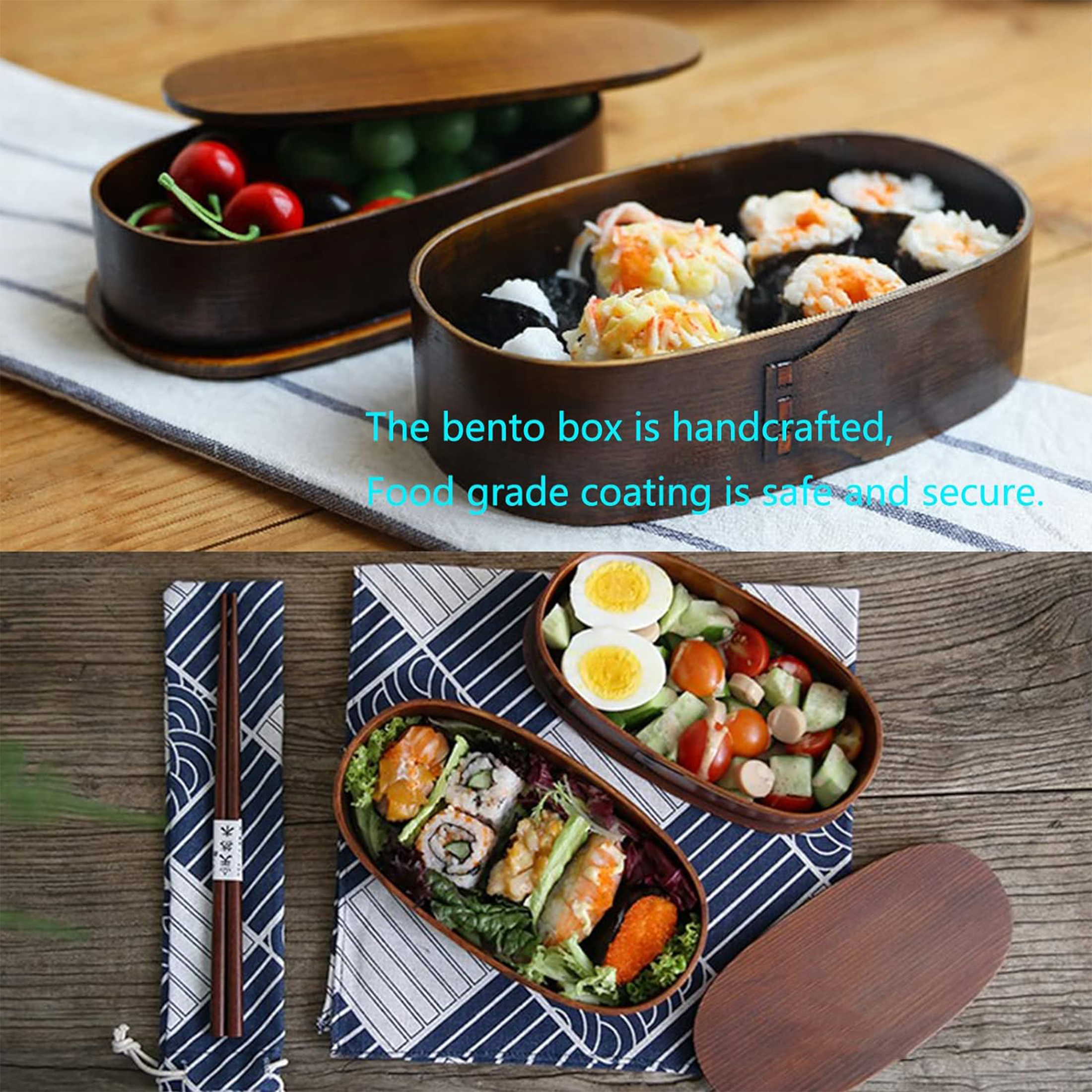 Japanese Style Wooden Lunch Bo - Baby Food Japanese avaliação e preço