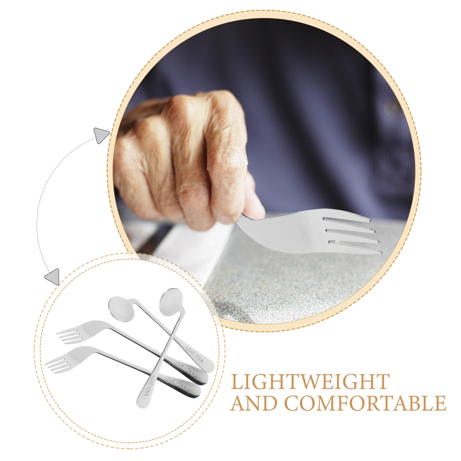 1Set Stainless Steel Angled Ea - Self Feed Spoon avaliação e preço
