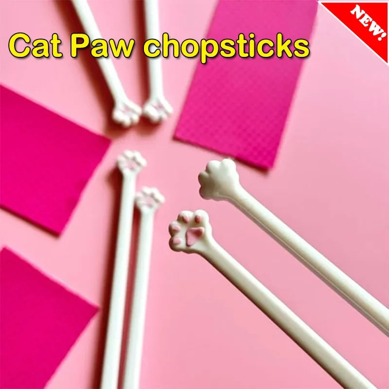 1 Pair Cat Paw Chopsticks Reus - Baby Food Japanese avaliação e preço