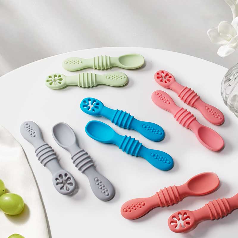 2Pcs Baby Silicone Sticky Spoo - Self Feed Spoon avaliação e preço