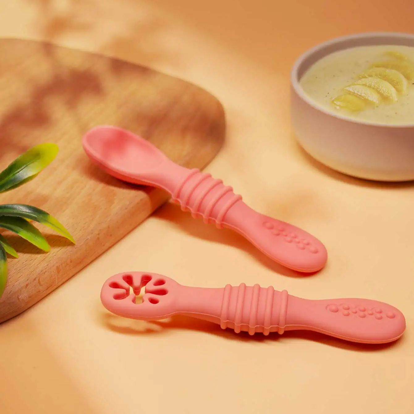 2Pcs Baby Silicone Sticky Spoo - Self Feed Spoon avaliação e preço