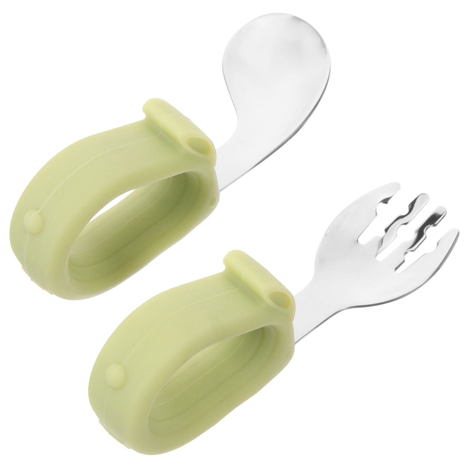 1Set Toddler Spoon and Fork Se - Self Feed Spoon avaliação e preço