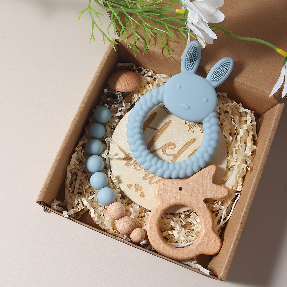 New born baby gift set silicon - Baby Food Teether avaliação e preço