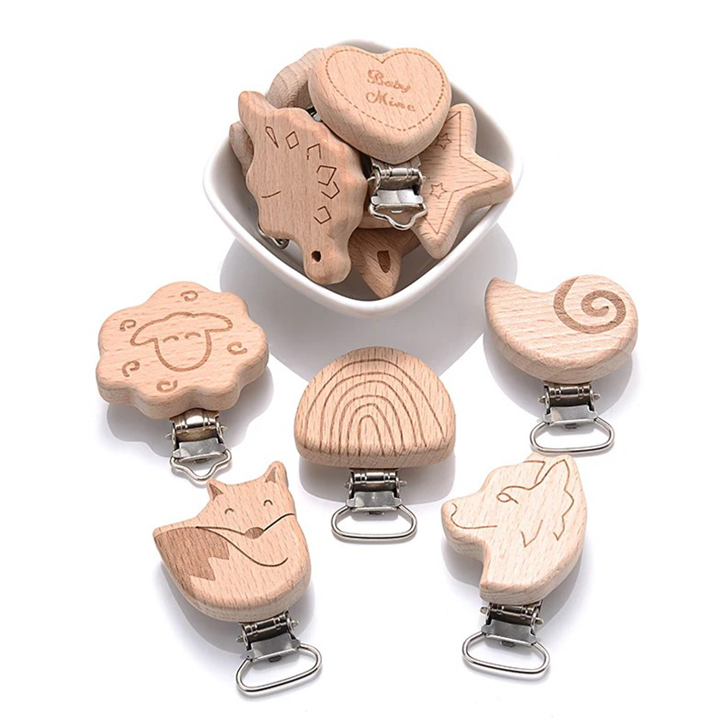 5Pcs Wooden Pacifier Clip Food - Baby Food Pacifier avaliação e preço